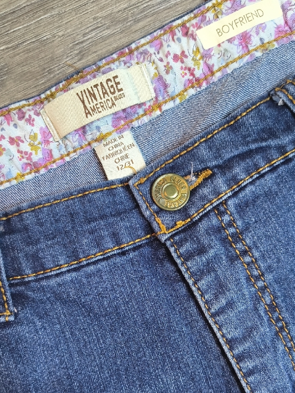 sac355 High Rise Boyfriend w/25.5" Inseam Vintage America Skinny Crop Size 12 - Picture 2 of 6